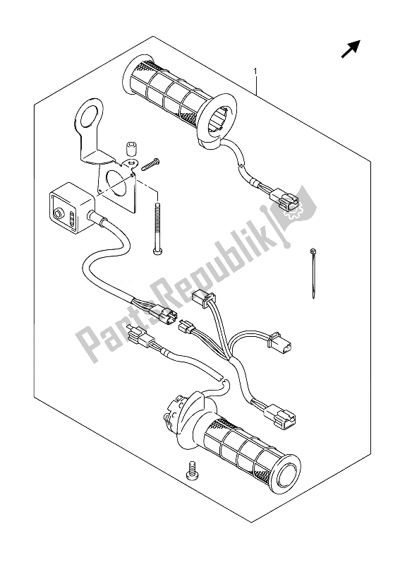 Alle onderdelen voor de Greepverwarming (optioneel) van de Suzuki UH 200A Burgman 2014