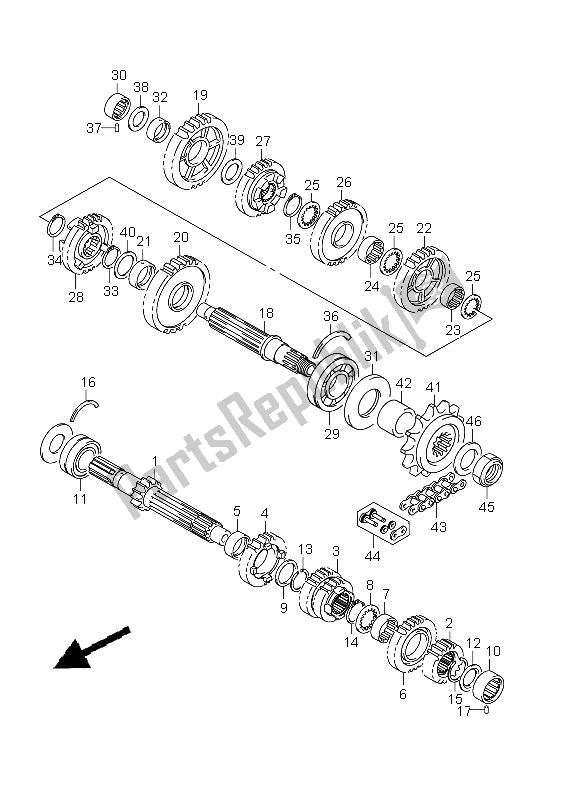 All parts for the Transmission of the Suzuki GSR 750 2011