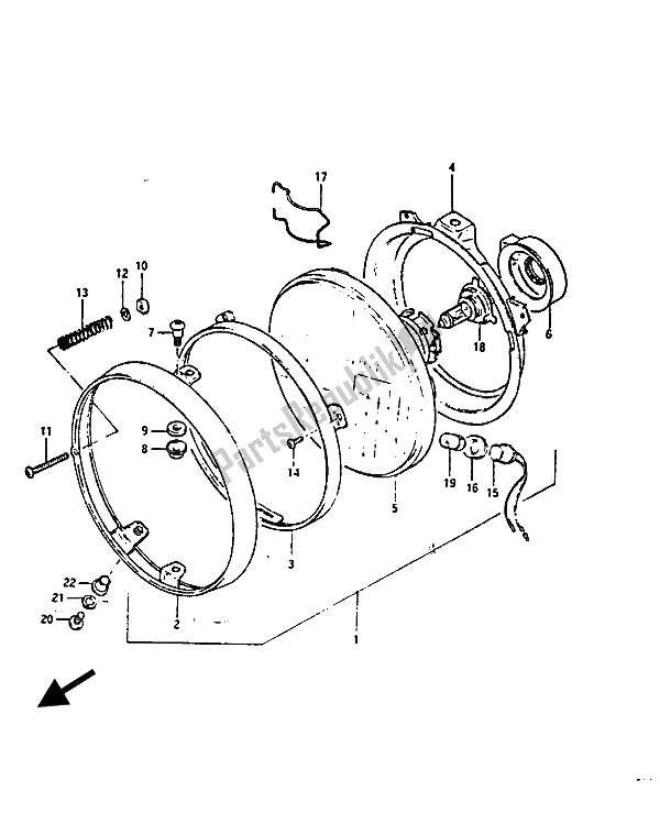 Tutte le parti per il Faro del Suzuki GS 850G 1985