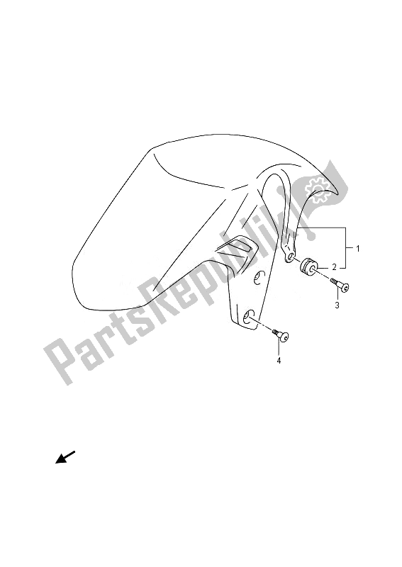 All parts for the Front Fender (gsr750) of the Suzuki GSR 750A 2014