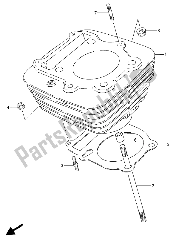 Todas as partes de Cilindro do Suzuki GN 250 1988