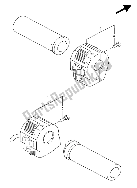 Tutte le parti per il Interruttore Maniglia del Suzuki LS 650 Savage 2003