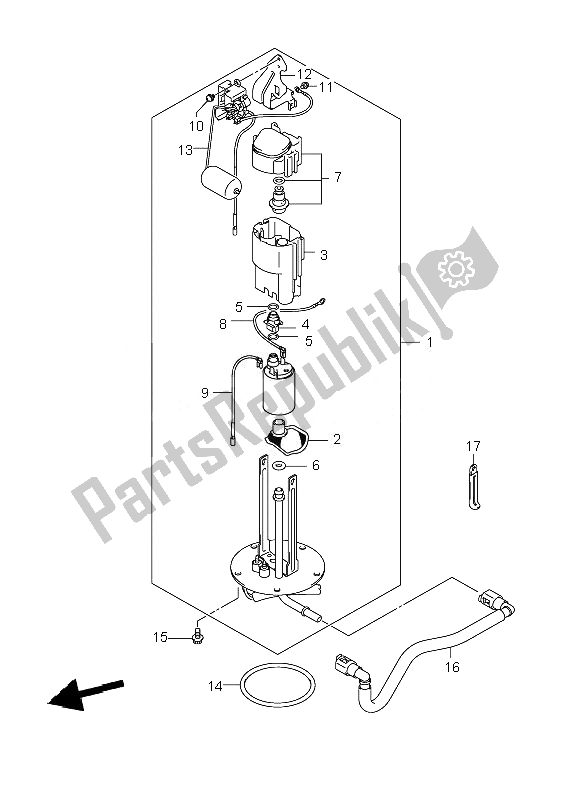 All parts for the Fuel Pump of the Suzuki DL 650A V Strom 2010