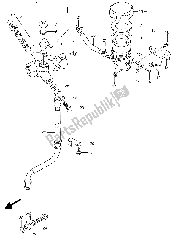 Tutte le parti per il Pompa Freno Anteriore del Suzuki RG 125 FU 1993