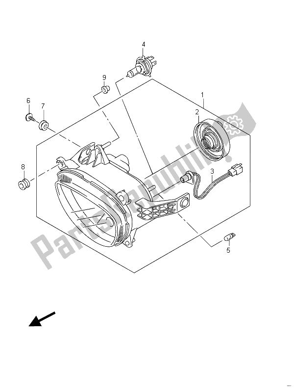 All parts for the Headlamp of the Suzuki VZR 1800 NZR M Intruder 2011