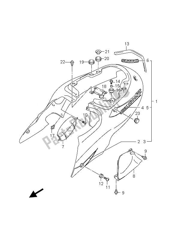 Todas las partes para Cubierta Del Marco (para Czz) de Suzuki GSX 1300 RZ Hayabusa 2007