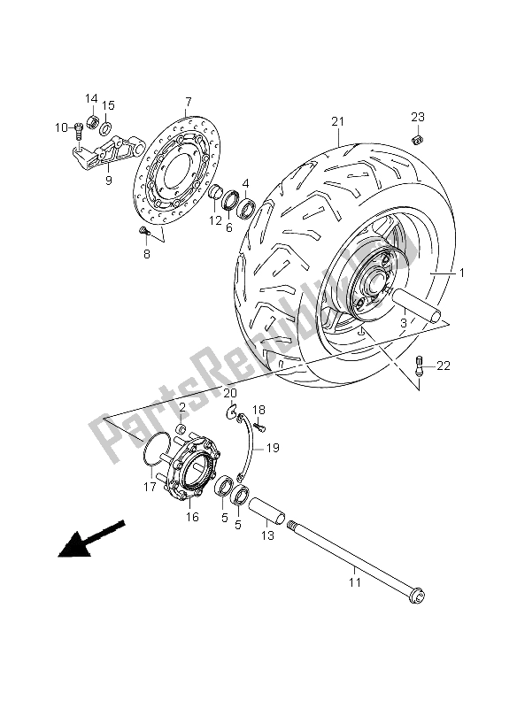 Tutte le parti per il Ruota Posteriore del Suzuki C 1800R VLR 1800 2009