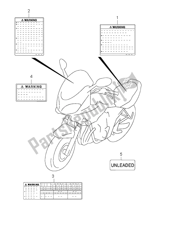 All parts for the Label of the Suzuki GSF 1200 NSZ Bandit 2004