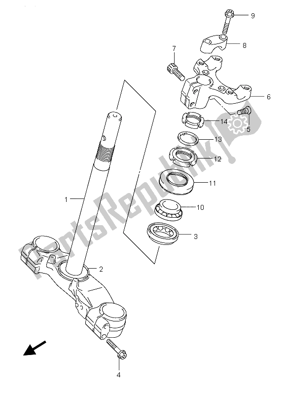 All parts for the Steering Stem (an400) of the Suzuki Burgman AN 400S 2006