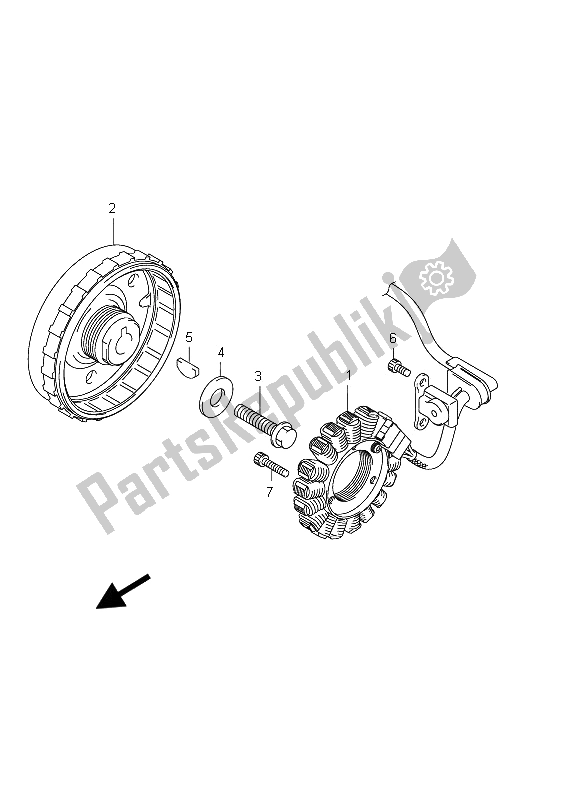 All parts for the Magneto of the Suzuki GSX 650 FA 2012