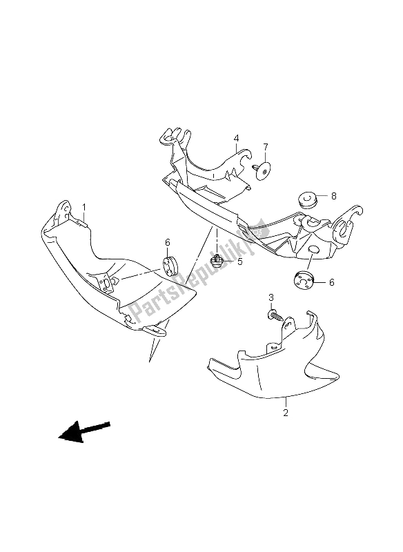 All parts for the Frame Body Cover of the Suzuki VZR 1800 Rnzr2 M Intruder 2008