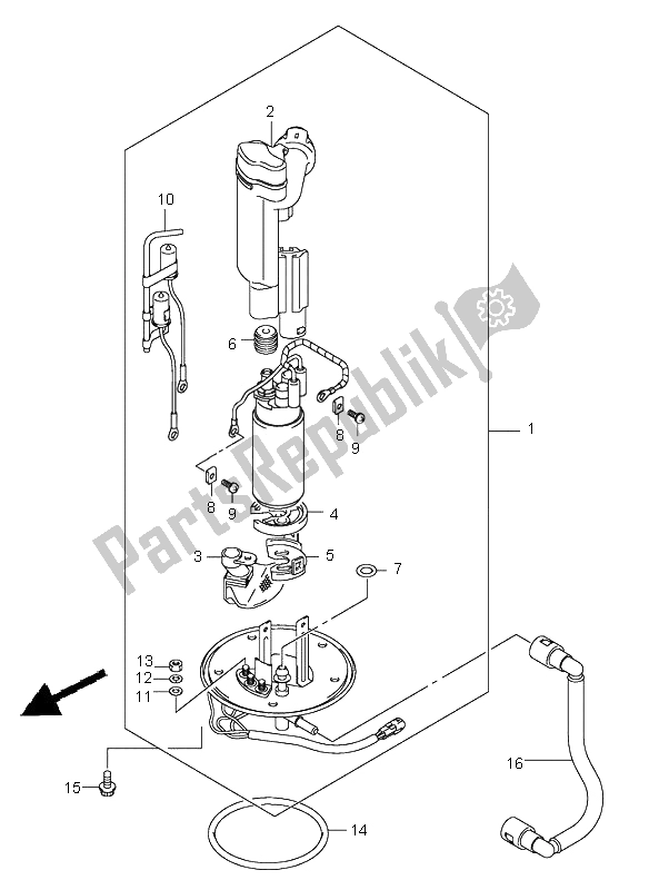 All parts for the Fuel Pump of the Suzuki SV 650 NS 2005