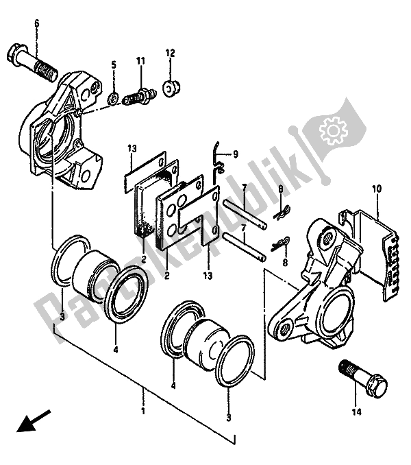 Todas las partes para Pinzas Delanteras de Suzuki GSX 550 Esfu 1987