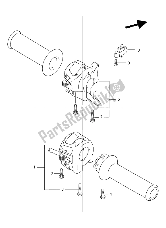 All parts for the Handle Switch (gsf600-u) of the Suzuki GSF 600 NS Bandit 2001