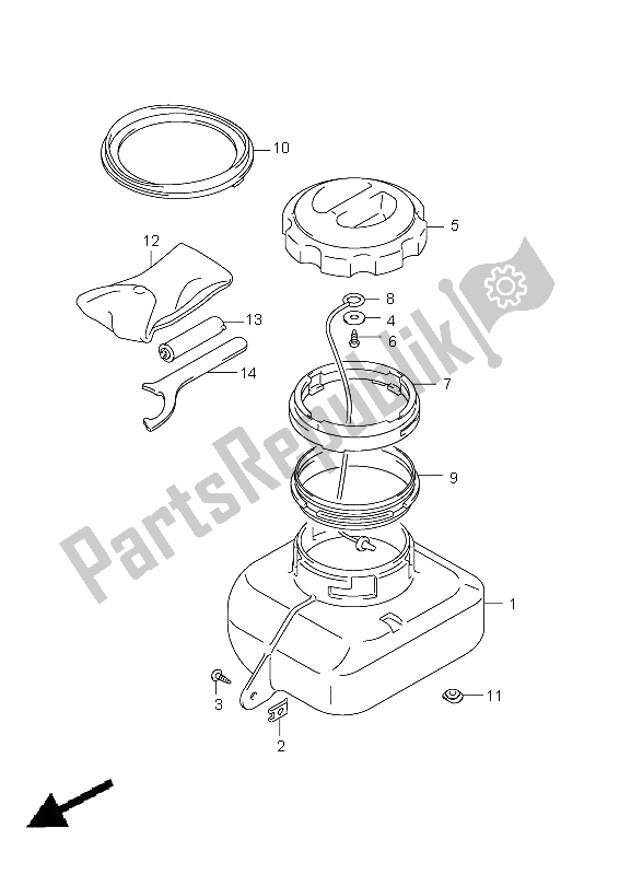 All parts for the Front Box of the Suzuki LT A 750 XPZ Kingquad AXI 4X4 2011