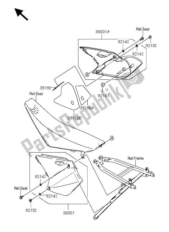 All parts for the Side Cover of the Suzuki RM Z 250 2004