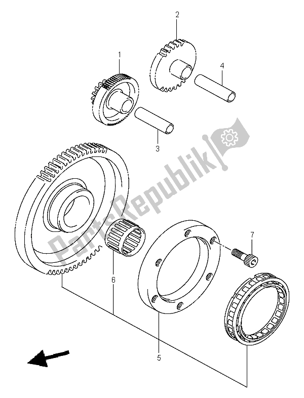 All parts for the Starter Clutch of the Suzuki LT A 400 Eiger 4X2 2004