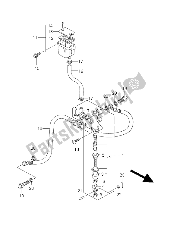 All parts for the Rear Master Cylinder of the Suzuki GSF 600 NSZ Bandit 2004