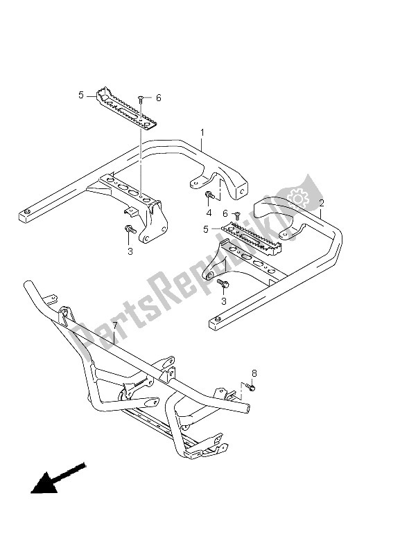 Todas las partes para Reposapiés de Suzuki LT A 500 XPZ Kingquad AXI 4X4 2012