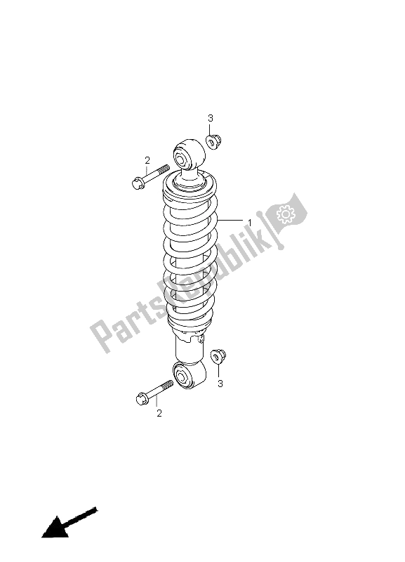 All parts for the Rear Shock Absorber of the Suzuki LT A 750 XPZ Kingquad AXI 4X4 2012