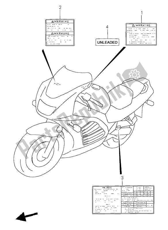 Tutte le parti per il Etichetta del Suzuki RF 600R 1995