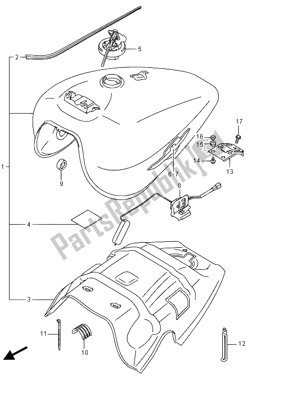 Todas las partes para Tanque De Combustible (vzr1800bz E02) de Suzuki VZR 1800 BZ M Intruder 2015