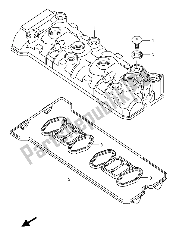 Todas as partes de Tampa Da Cabeça Do Cilindro do Suzuki GSX R 600 2004