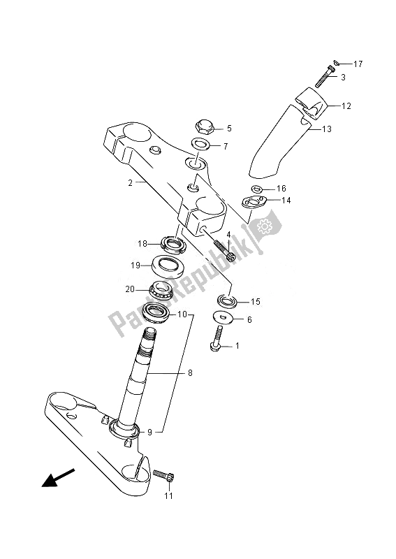 All parts for the Steering Stem of the Suzuki VZ 800 Intruder 2014