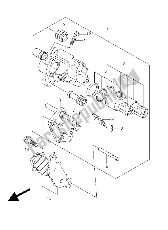 Tutte le parti per il Pinza Anteriore del Suzuki VZ 800 Marauder 2005