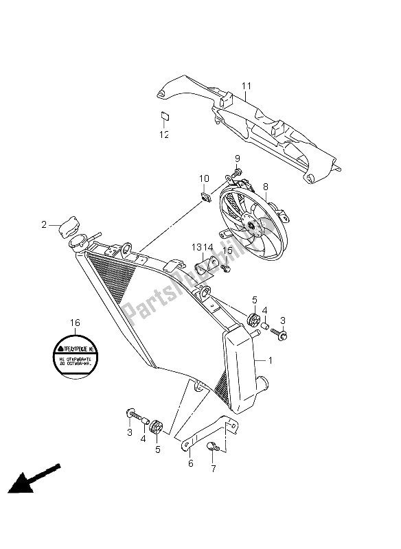 Tutte le parti per il Termosifone del Suzuki GSX R 600 2011