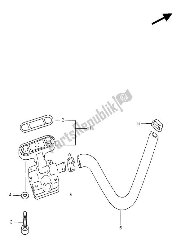 All parts for the Fuel Cock of the Suzuki GSX R 750 1996