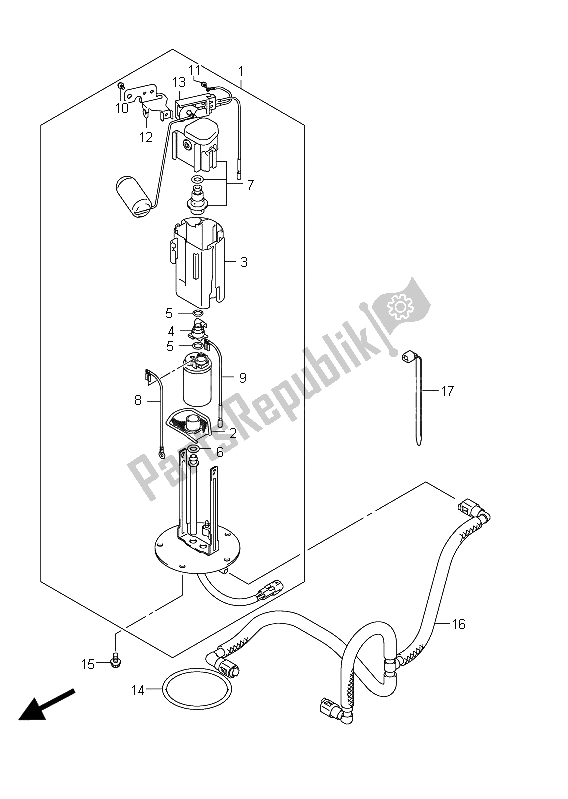 All parts for the Fuel Pump of the Suzuki SFV 650A Gladius 2011