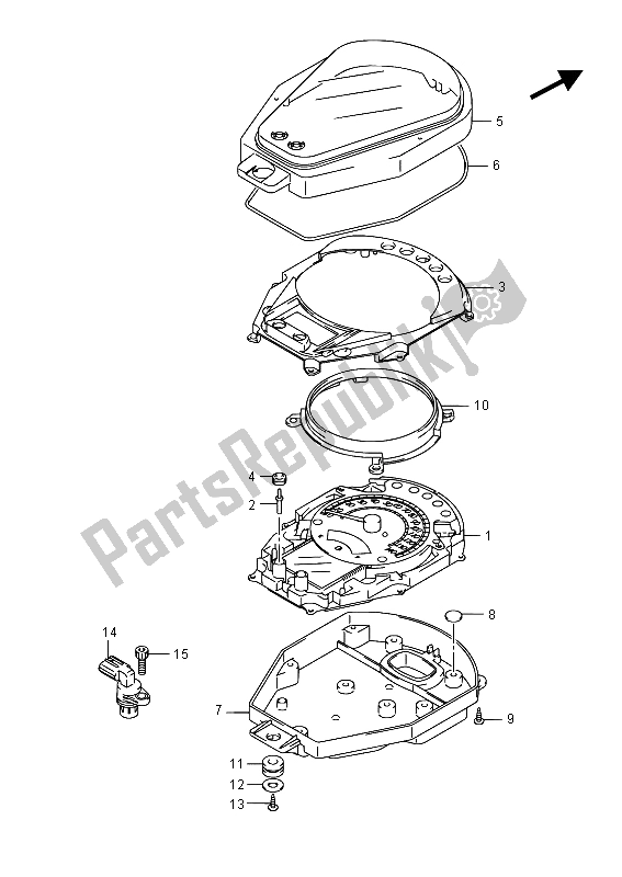 Tutte le parti per il Tachimetro (e02) del Suzuki VL 1500T Intruder 2015