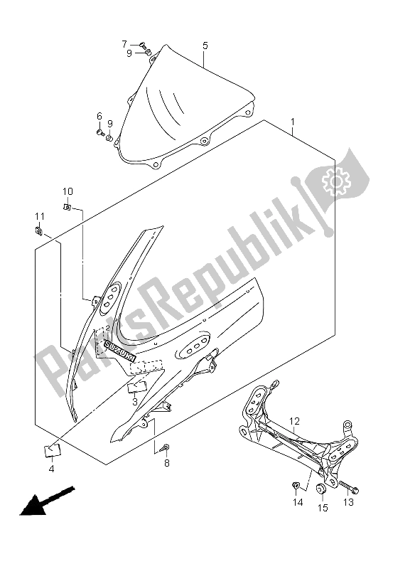 All parts for the Cowling Body of the Suzuki GSX R 750 2011