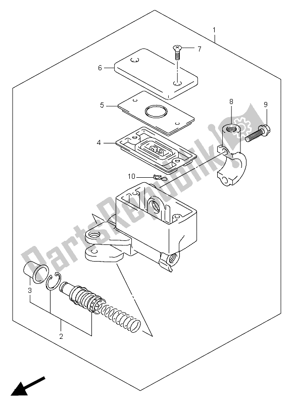 Tutte le parti per il Pompa Freno Anteriore (gsf650-u-a-ua) del Suzuki GSF 650 Nsnasa Bandit 2006