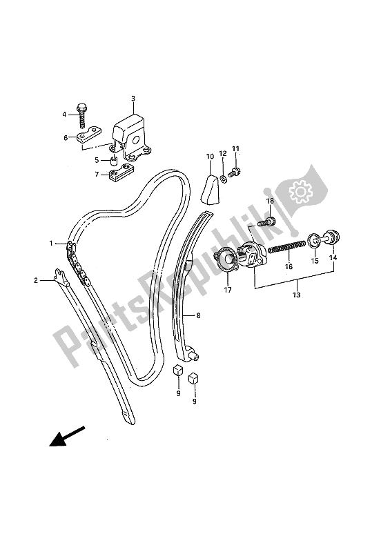 Tutte le parti per il Catena A Camme del Suzuki GSX 1100F 1988