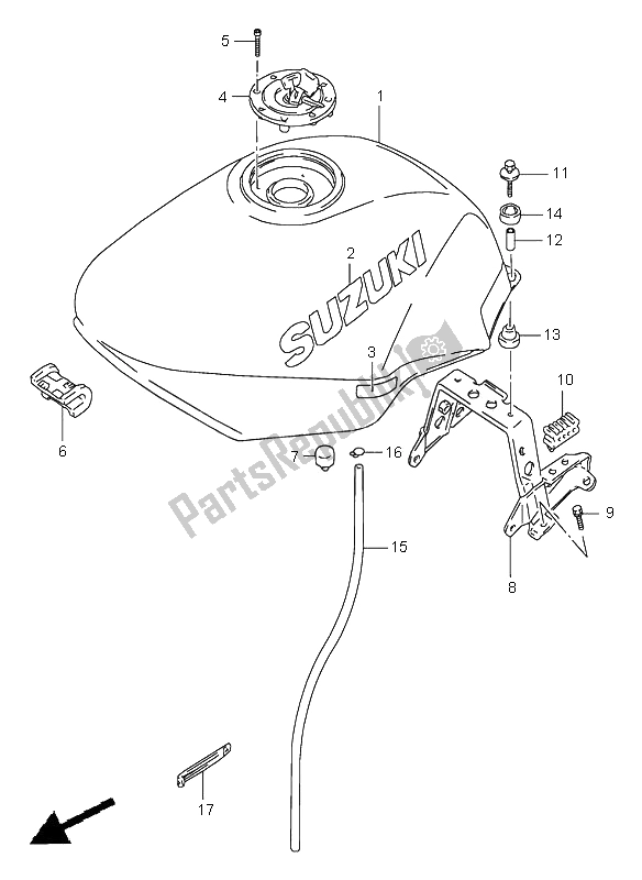 Toutes les pièces pour le Réservoir D'essence du Suzuki GSX 600F 1997