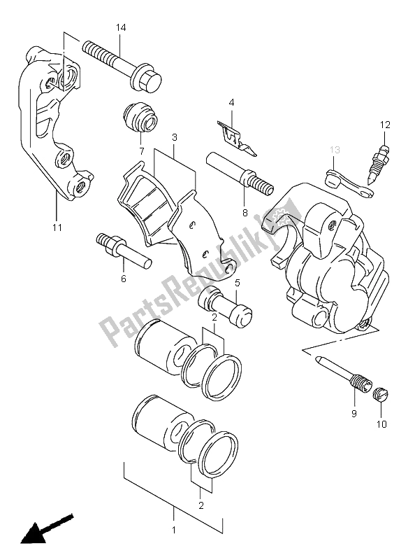 Todas las partes para Pinza Delantera de Suzuki RM 125 1999