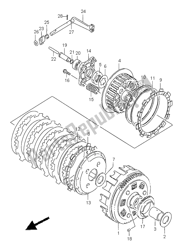 All parts for the Clutch of the Suzuki LS 650 Savage 1999