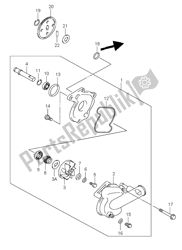 Todas las partes para Bomba De Agua de Suzuki SV 650 NS 2000