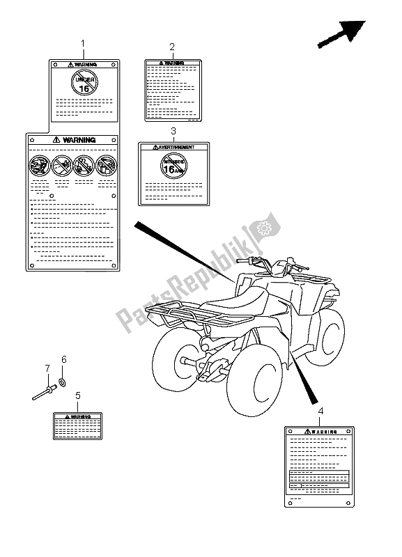 All parts for the Label (lt-a400fz P28) of the Suzuki LT A 400 FZ Kingquad ASI 4X4 2011