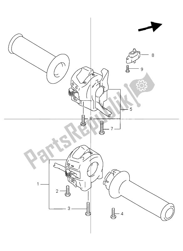 All parts for the Handle Switch (gsf600-u) of the Suzuki GSF 600 NS Bandit 2002