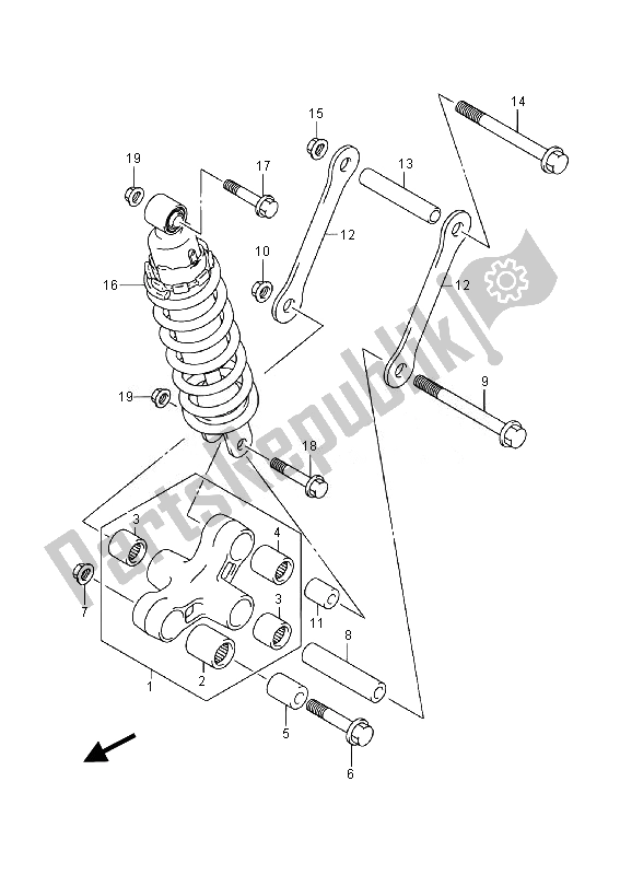 Todas las partes para Palanca De Amortiguación Trasera (vl800ue E19) de Suzuki VL 800 CT Intruder 2014