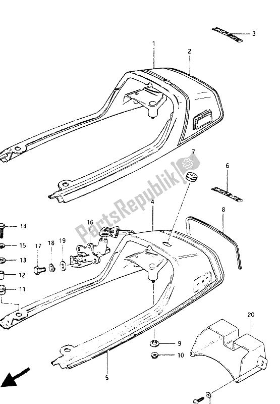 Todas las partes para Cubierta De La Cola Del Asiento de Suzuki GS 1100G 1985