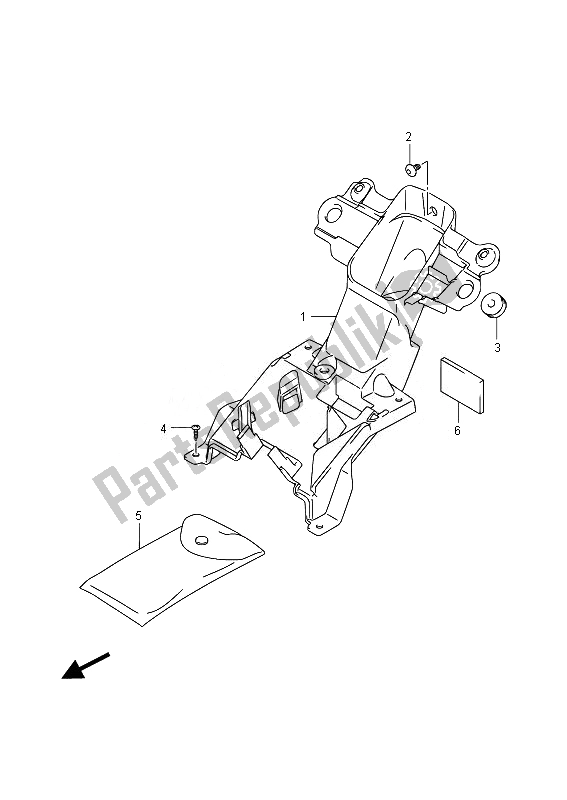 All parts for the Parts Holder Bracket of the Suzuki GSX R 1000 2014