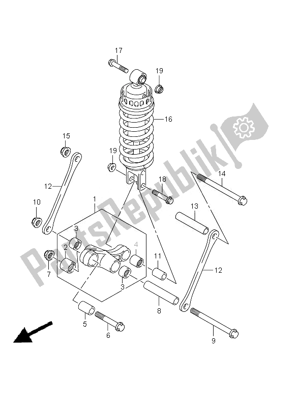 Toutes les pièces pour le Levier De Coussin Arrière du Suzuki GSF 650 Nsnasa Bandit 2010