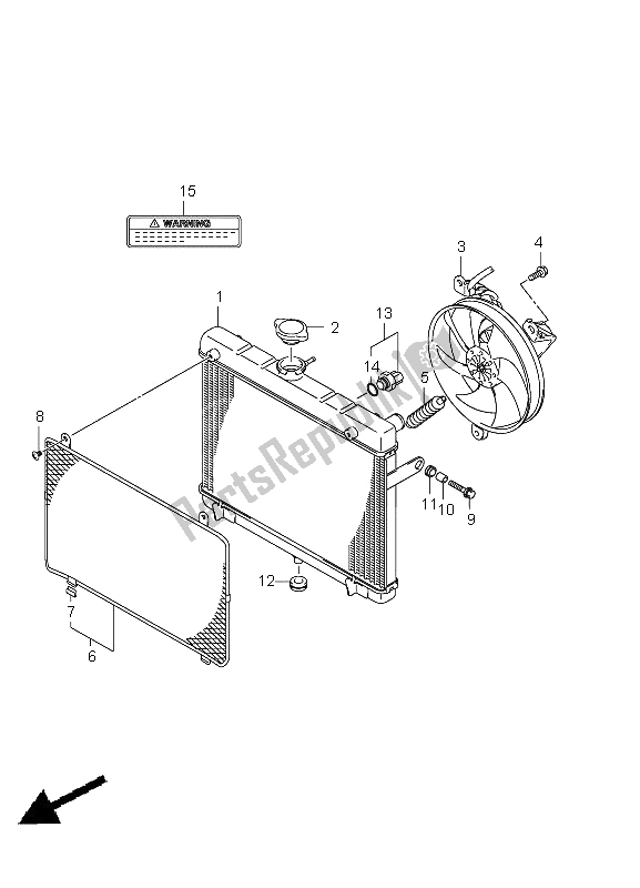 All parts for the Radiator (lt-a750xp P33) of the Suzuki LT A 750 XPZ Kingquad AXI 4X4 2011