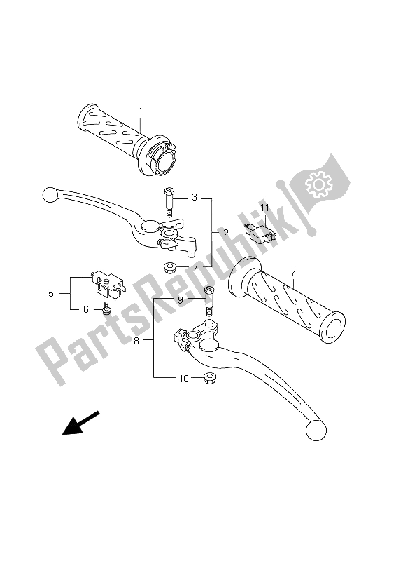 Tutte le parti per il Leva Maniglia (gsx650fu E24) del Suzuki GSX 650 FA 2012