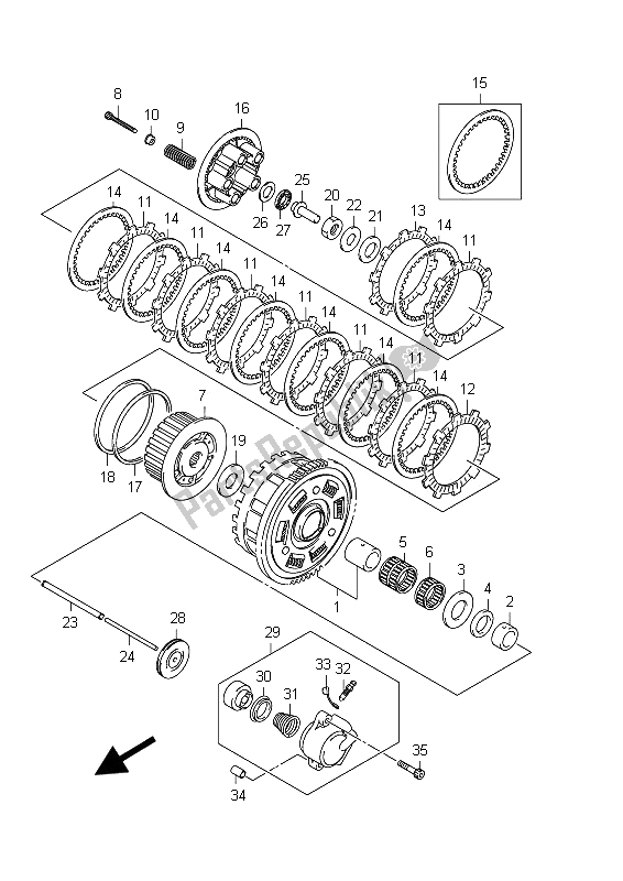 Toutes les pièces pour le Embrayage du Suzuki GSX 1250 FA 2012