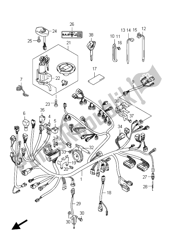 All parts for the Wiring Harness of the Suzuki GSX 1300R Hayabusa 2012